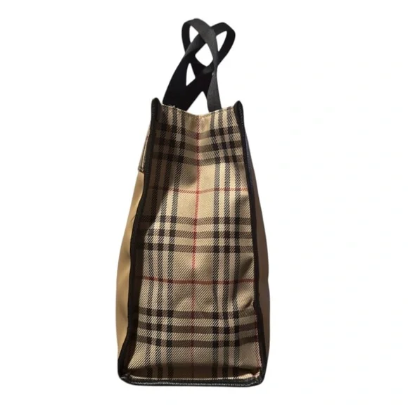 Burberry London Tan Tote W/ Nova Check Details - COA INCLUDED - Picture 3 of 8